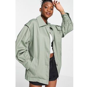 ASOS Design sleeve detail jacket in khaki